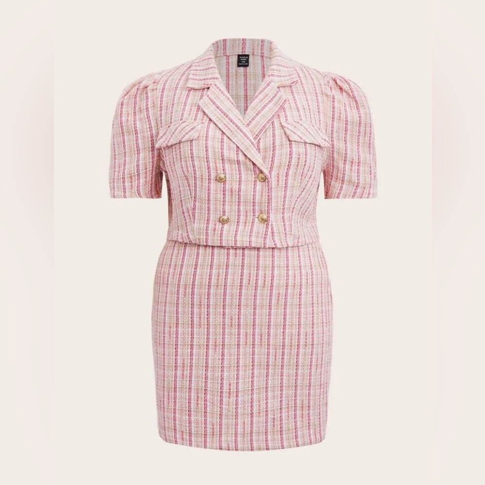 NWOT SHEIN Plaid Blazer and Skirt Set size 2XL 16